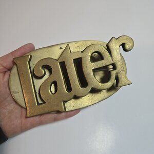 6" (15 cm) large LATER Vintage 1970 Vintage Brass Paperweight Paper Weig…